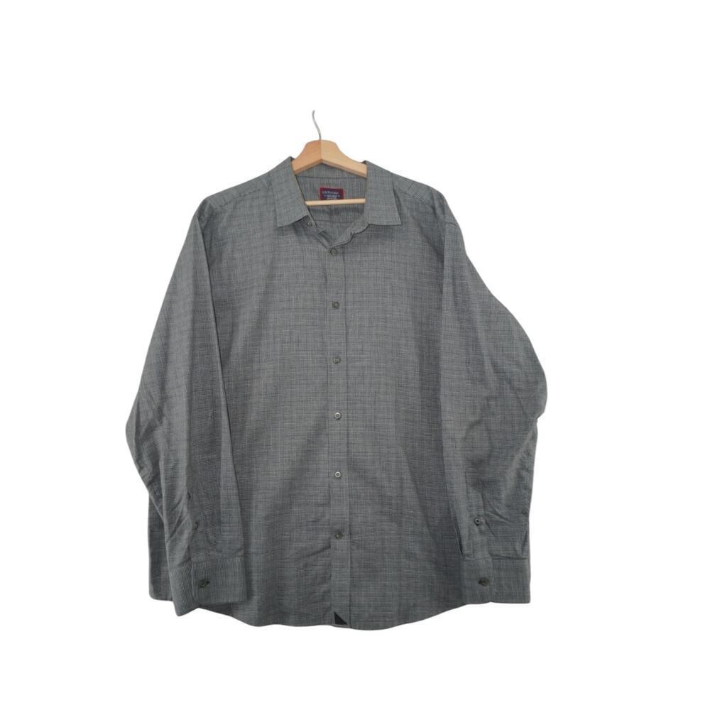 UNTUCKit Gray Check Button Down Shirt Mens XXXL 100% Cotton Long Sleeve